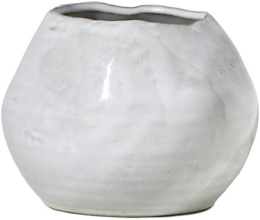 Serene Spaces Living Glazed Ceramic Fishbowl Vase, Set of 4- Centerpiece for Vintage Weddings