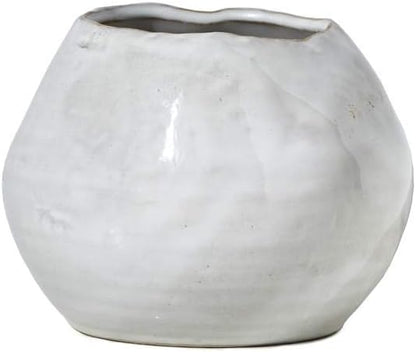 Serene Spaces Living Glazed Ceramic Fishbowl Vase, Set of 4- Centerpiece for Vintage Weddings