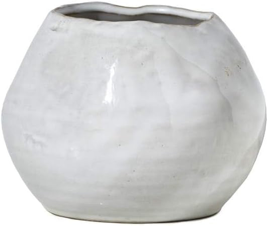 Serene Spaces Living Glazed Ceramic Fishbowl Vase, Set of 4- Centerpiece for Vintage Weddings