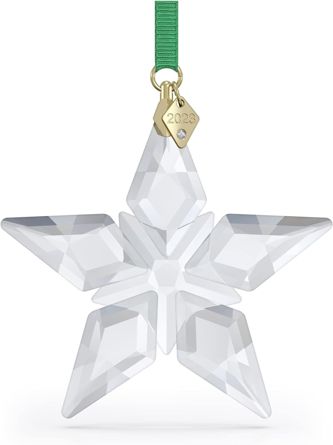 Swarovski Annual Edition 2023 Ornament, Clear Crystal Star with 97 Facets, Gold-Tone Finished Tag