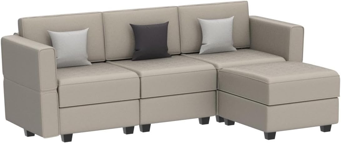 Belffin Convertible Sectional Sofa with Chaise Velvet L Shaped Sofa Couch Modular Sectional Sofa