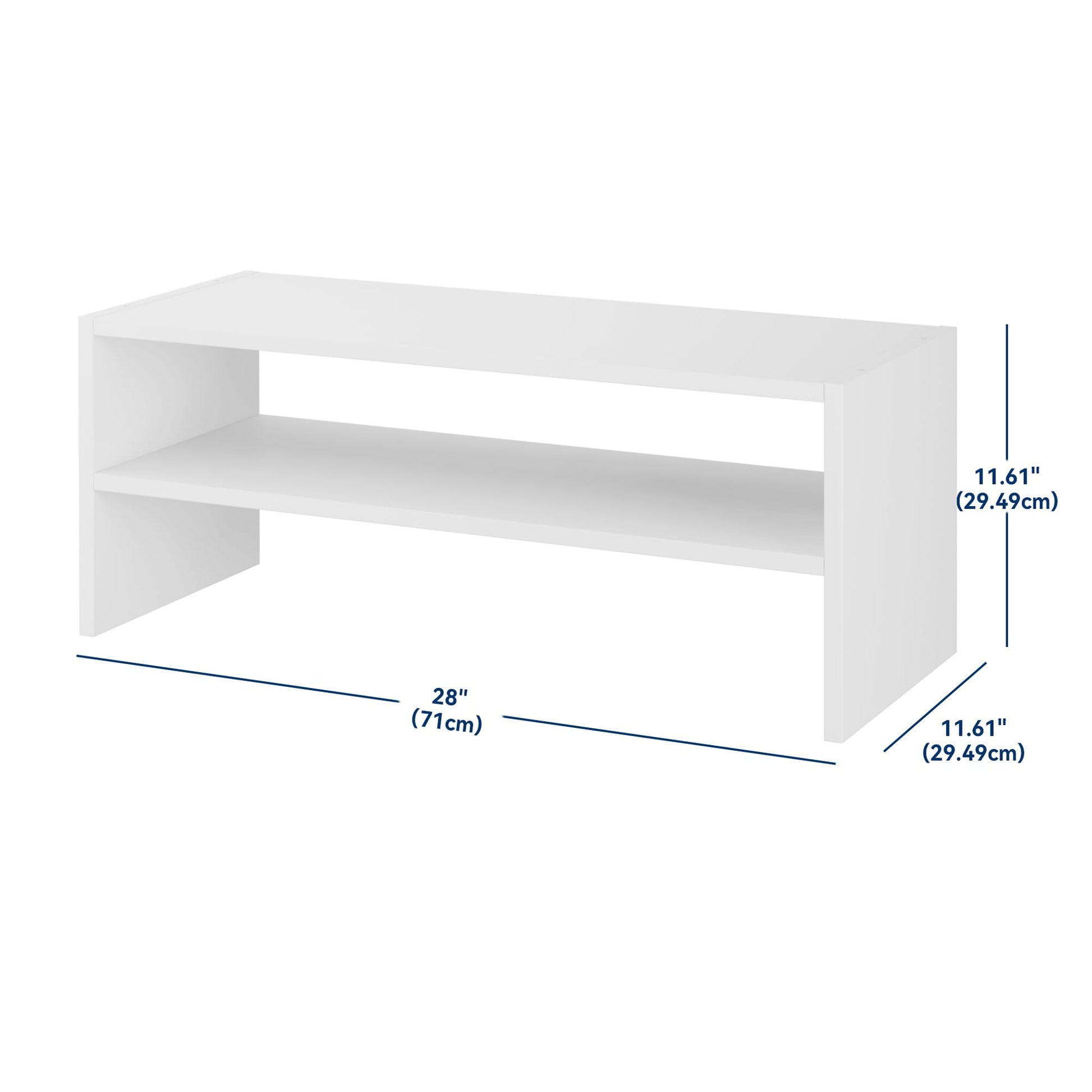 Whitmor Stackable 28" Extra Wide 2-Shelf Storage Organizer, Stackable Wood Combination Shoe