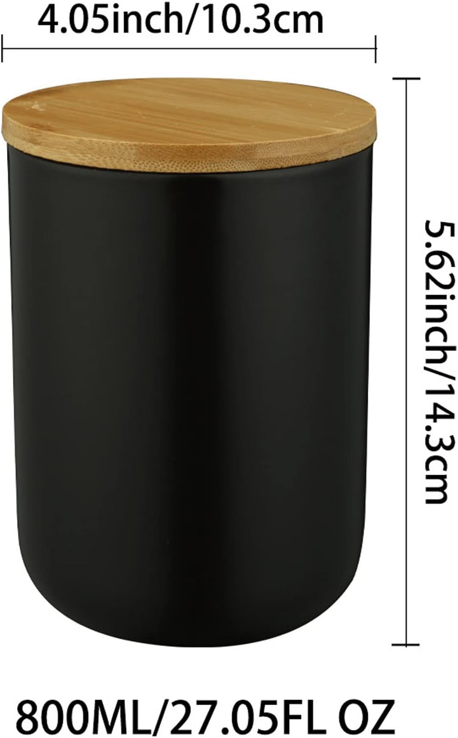 Ceramic Food Storage Jar Canister Modern Design Food Canisters with Airtight Seal Bamboo Lid, Loose