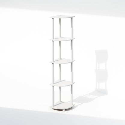 Furinno Turn-N-Tube Toolless Assembly 5-Tier Storage Shelves, White