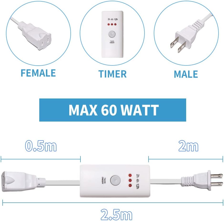 HNB Auto Off Timer Lenth 2.5m for Indoor Small Appliances,Electric Oil Melt Warmer Wax Melt Warmer