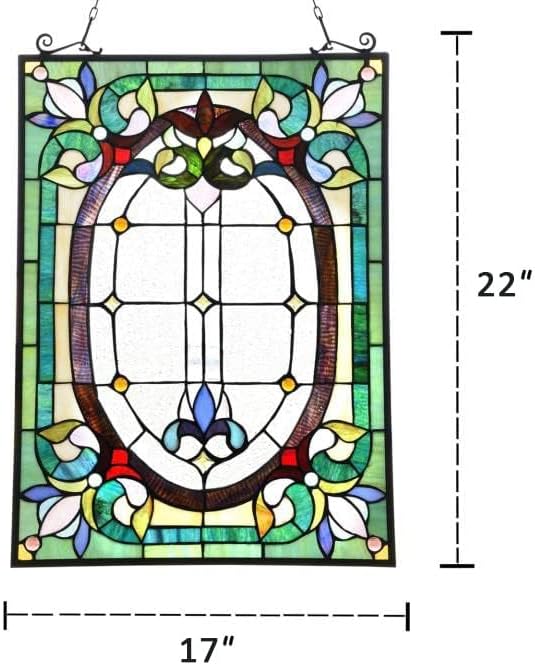 Capulina Dancing Style Stained Glass Window Hangings Panels 17" W x 22" H Fine Handicrafts
