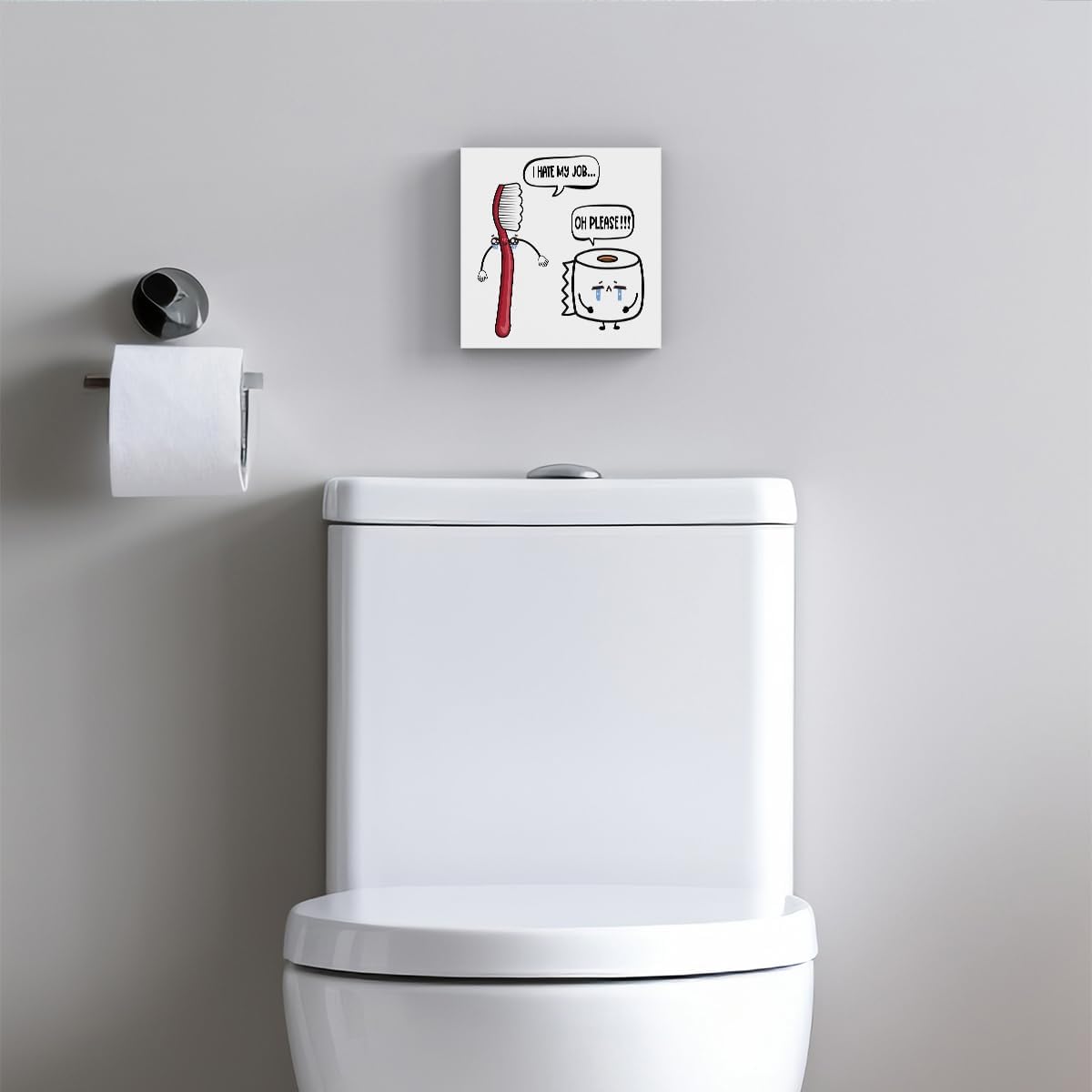 Funny Bathroom Decor, Funny Bathroom Wall Art, Black and White Bathrooms Decoration Decor for