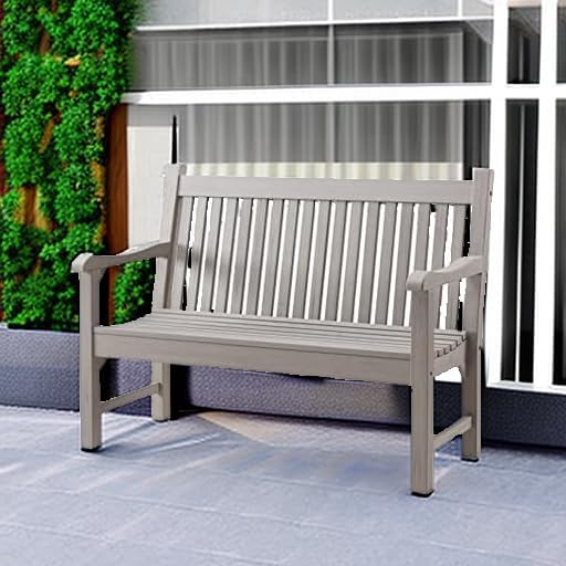 Psilvam Garden Bench, 2-Person Poly Lumber Patio Bench, All-Weather Outdoor Bench That Never Rot
