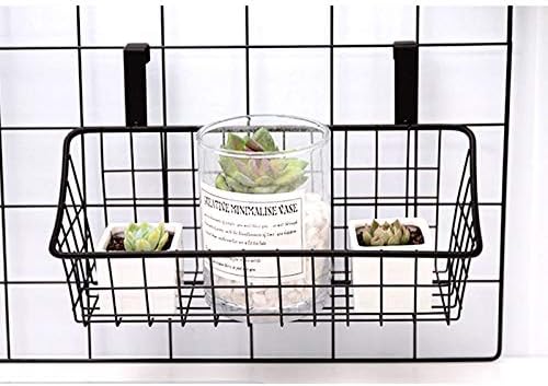 LeleCAT Basket with hook Grid Storage Basket, Hang it behind a door or on a railing, Over the
