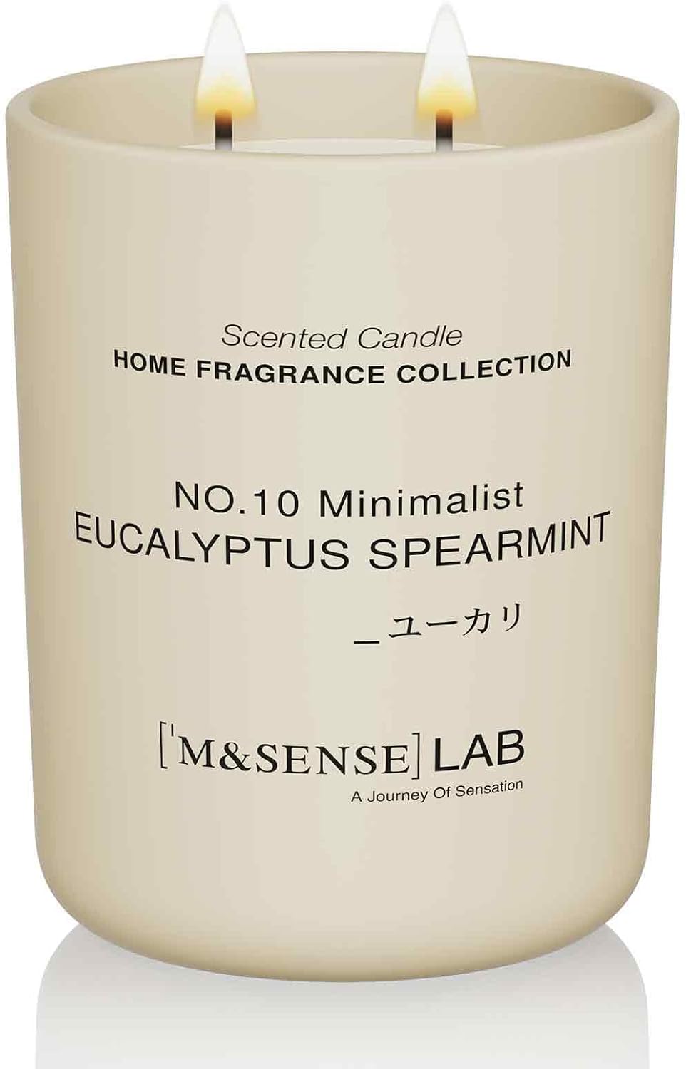 M&SENSE Natural Soy Candle| Eucalyptus Spearmint | 16.6 oz, 95H Burn | Minimalist Scented Candle