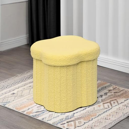 B FSOBEIIALEO Storage Ottoman Cube, Flowers Shaped Ottomans with Storage Foot Stool Footrest for