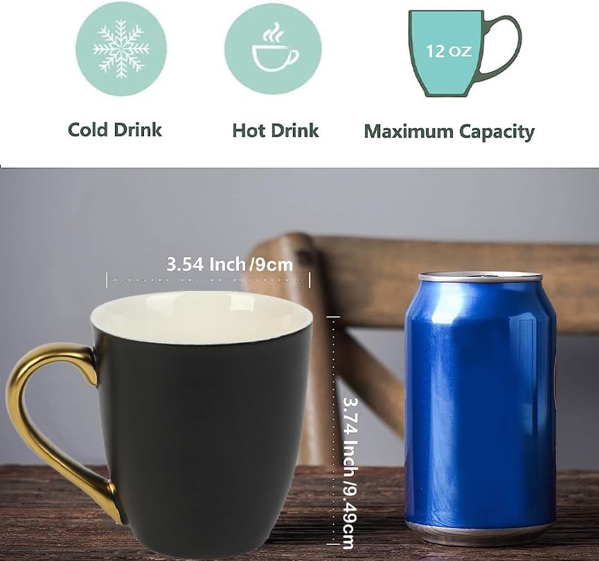 vicrays Coffee Mug Set, 11 Ounce, Set of 6, Ceramic Mug for Men, Women, Unique Glazed Mugs with
