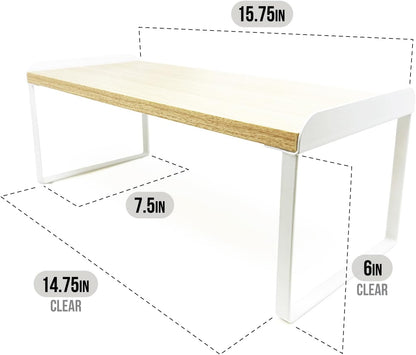 Mitus Shelf Organizer and Storage, Tiered Wood Cabinet Rack for The Kitchen Counter, Bathroom