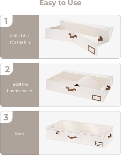 StorageWorks Extra Large Under Bed Storage Containers with Handles and Label Holder, 2 Pack