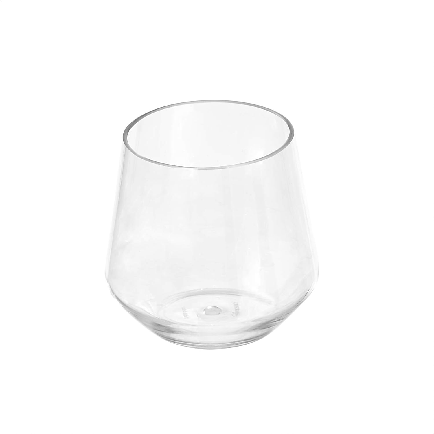 Amazon Basics Tritan Glasses, Dishwasher Safe, BPA-Free Plastic, Stemless Wine, Shatterproof