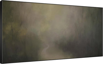 SIGNWIN 24"x46" Extra Large Framed Wall Art Muted Forest Path Soft Misty Woodland Scene