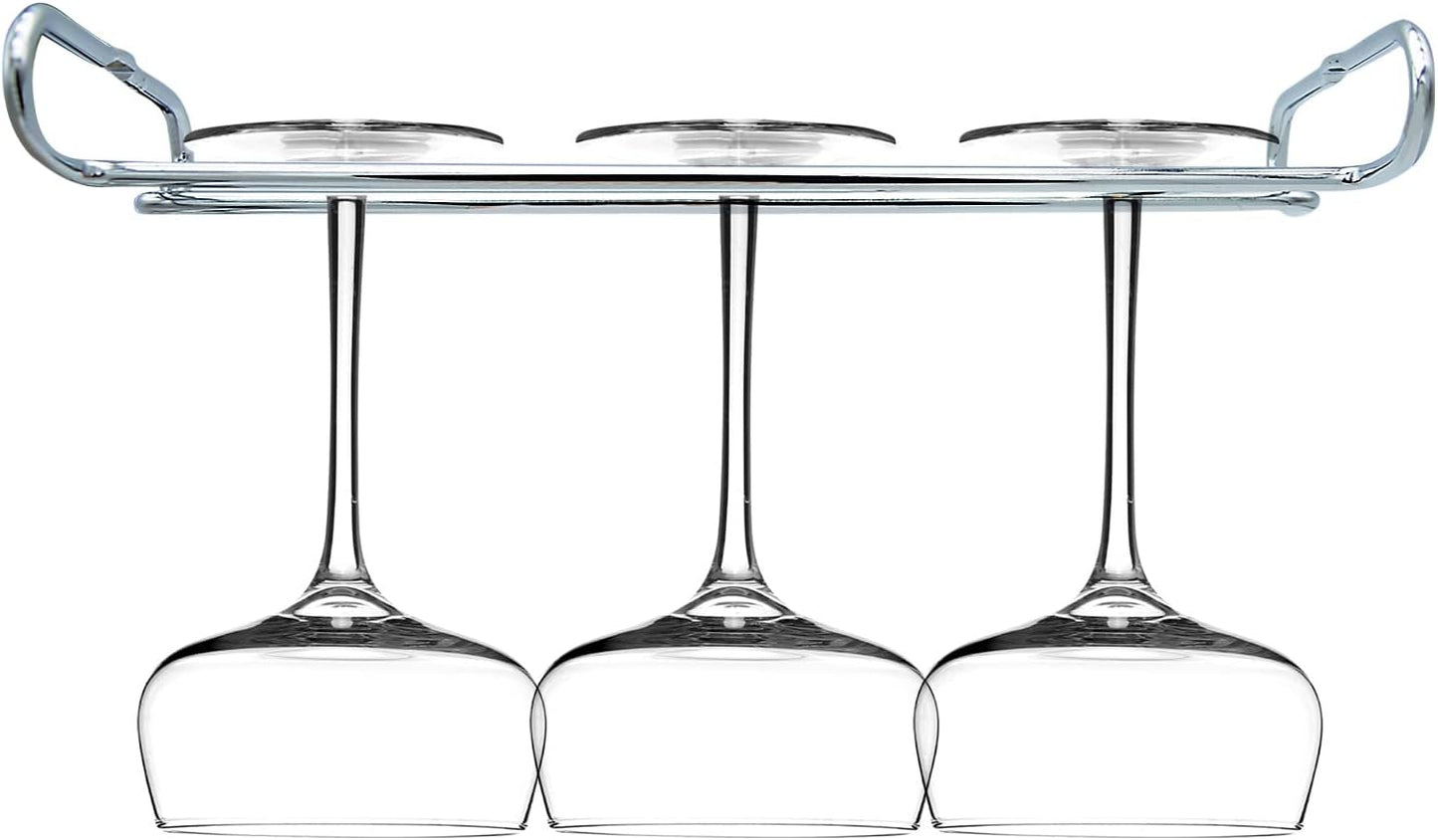 10 Inch Wine Glass Rack Under Cabinet Shelf Stemware Storage Hanging Hanger Organizer Glasses