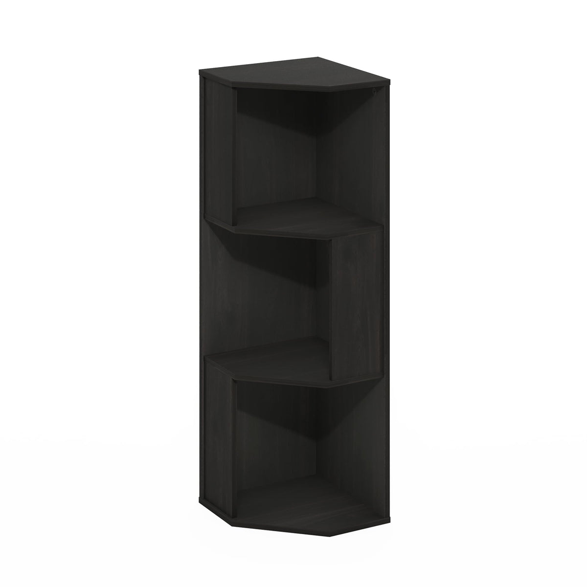 Furinno ECON Corner Shelf, 3-Tier Corner Book Shelf, Standing Storage Shelves, Cube Display Rack