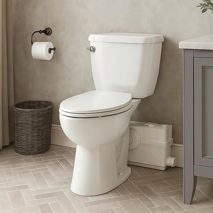 800W/1+HP American Elongated Macerating Toilet Kit with Macerator Pump for Basement Toilet System