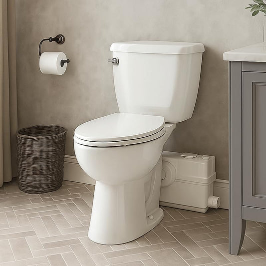 800W/1+HP American Elongated Macerating Toilet Kit with Macerator Pump for Basement Toilet System