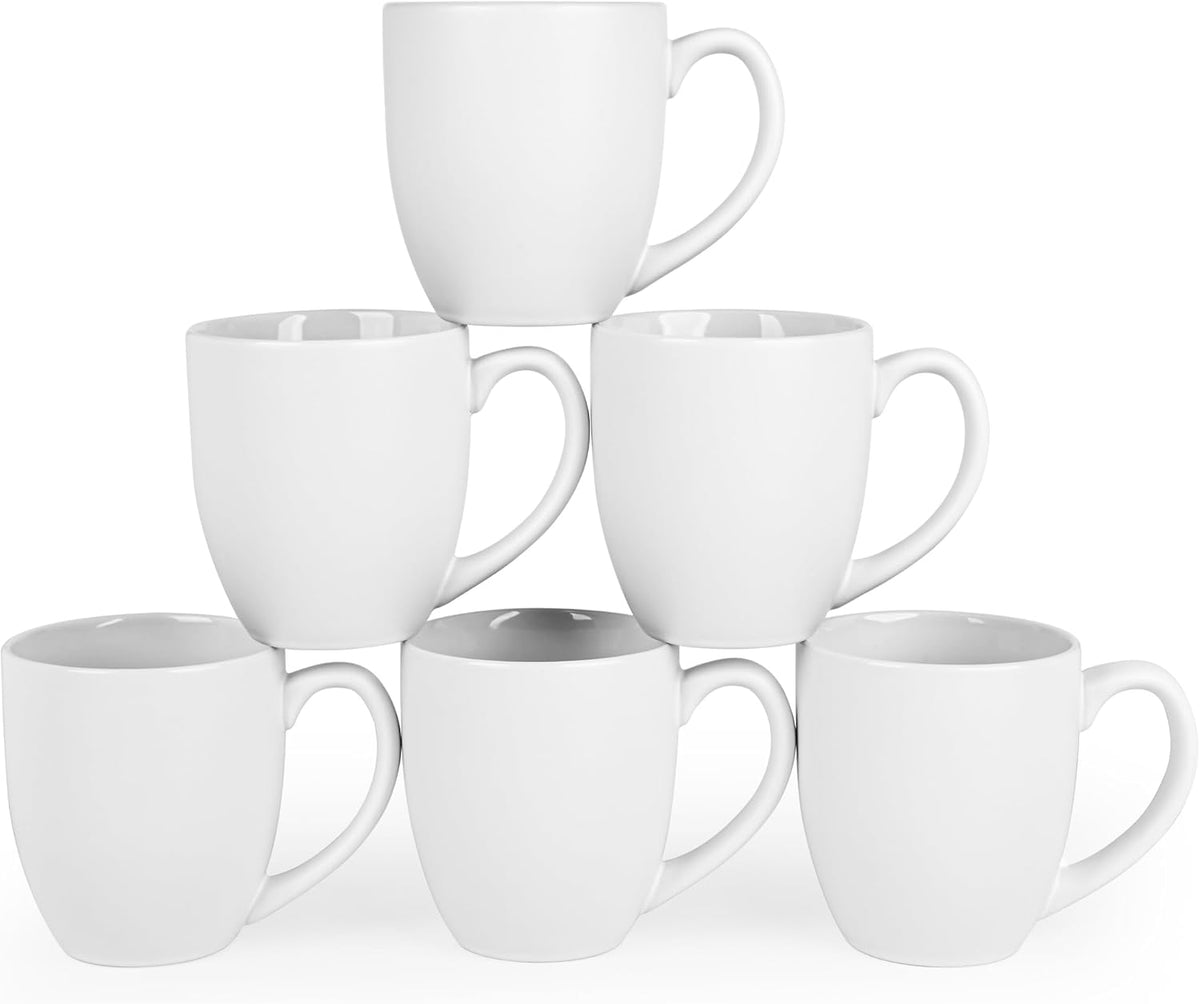 16oz Coffee Mugs Set of 6, Large Ceramic Modern Coffee Mugs With Handle For