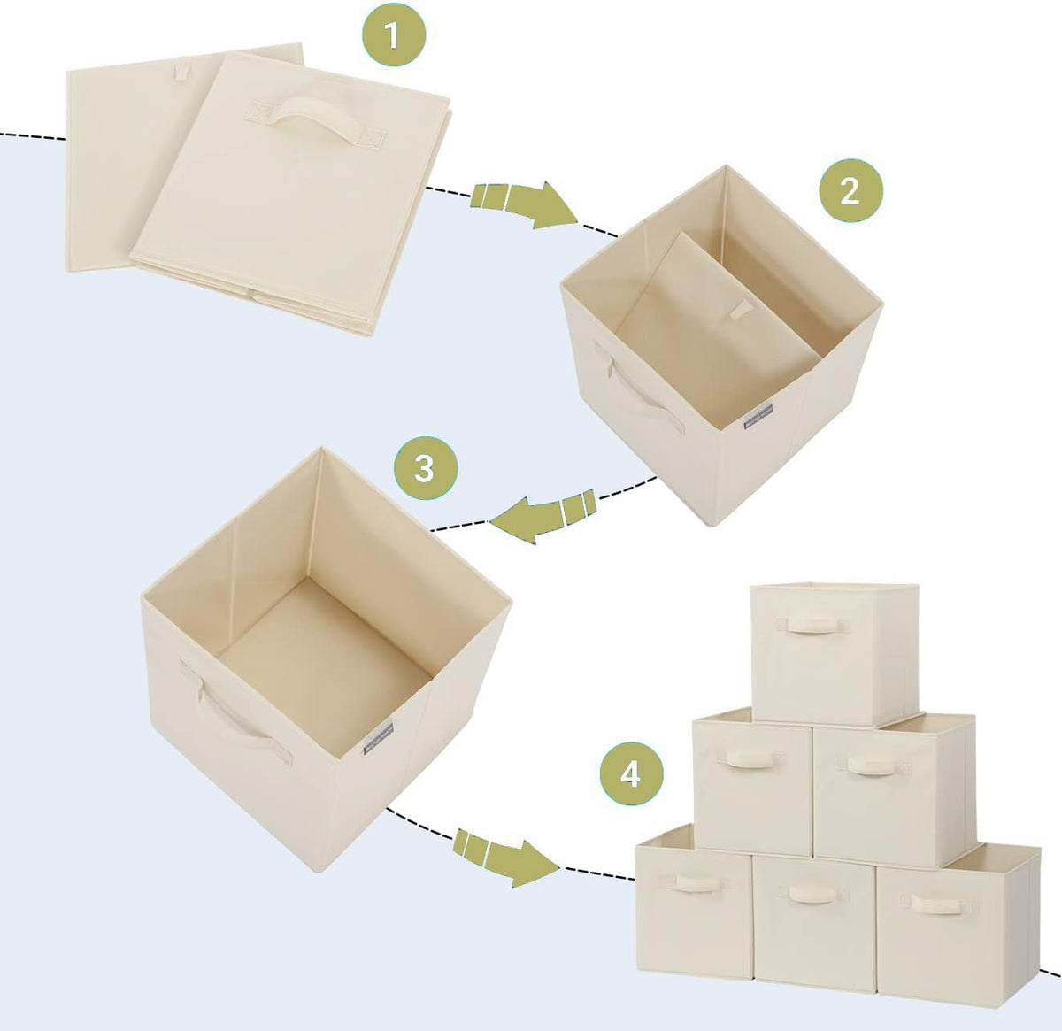 STORAGEIDEAS Storage Cubes, 11 Inch Cube Storage Bins, Set of 6, Fabric Foldable Storage Bins With