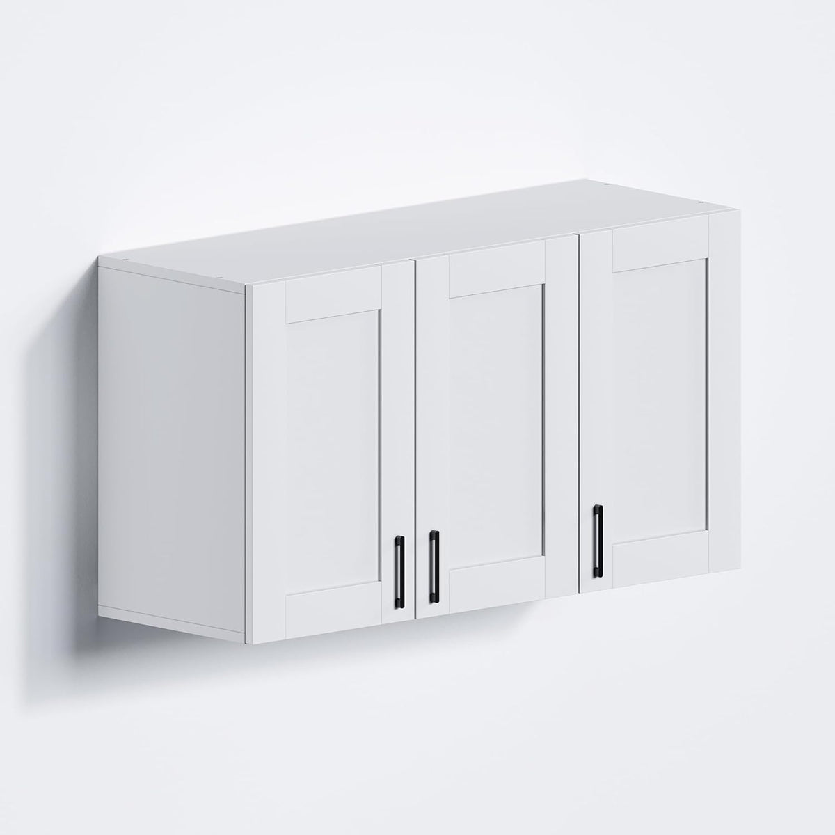 White Laundry Room Cabinets and Storage with 3 Doors and Utility Adjustable Shelf，Gabinetes Para