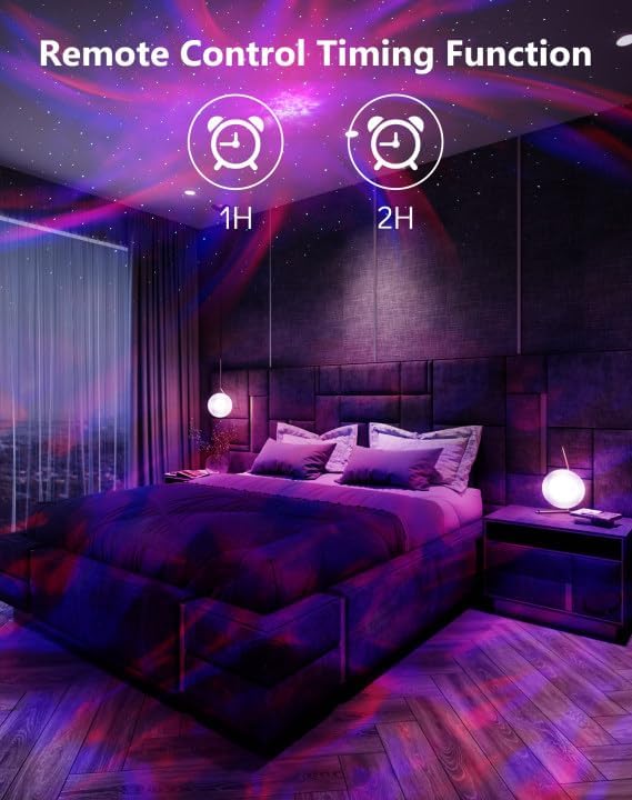 Rossetta Galaxy Projector, 58 Lighting Effects Star Projector Bluetooth Speaker White Noise Night
