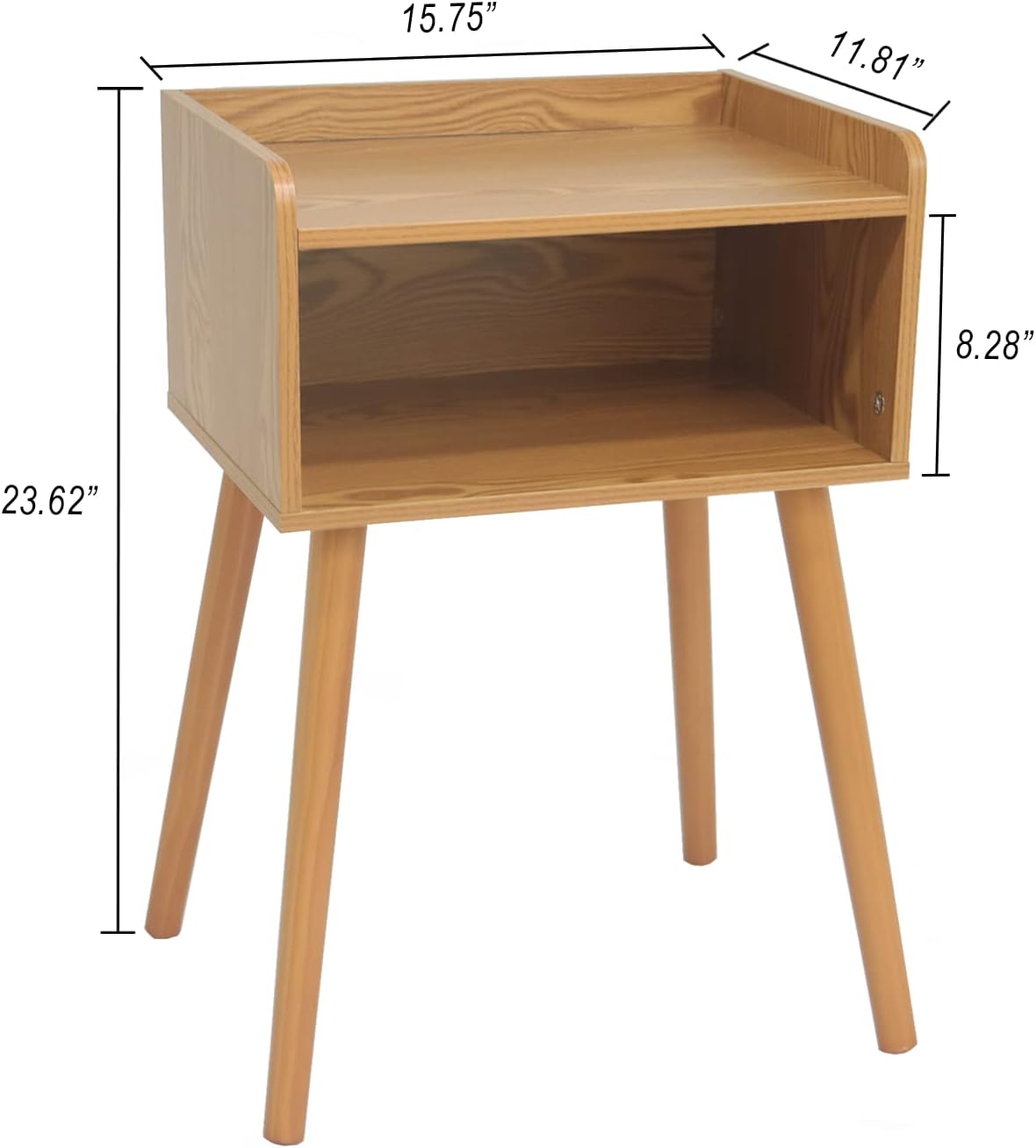 MaxSmeo Nightstand, Mid Century Modern Side Table Bedroom with Storage, Small End Bedside Table