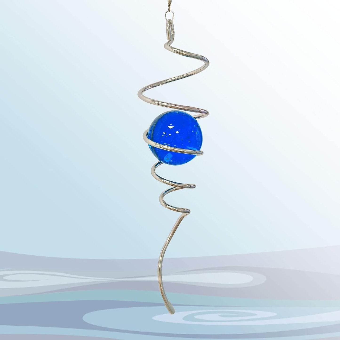 Wind Spinner Tail Gazing Ball Spiral Tail Wind Spinner Stabilizer Sun Catcher Visual Illusion in