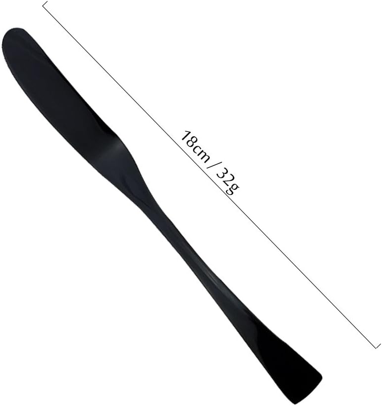 JASHII 18/10 Stainless Steel 4 Piece Mirror Polished Black Butter Knife Bagels Cheese Knife Black