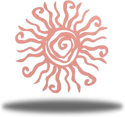 Riverside Designs Wacky Sun Metal Wall Art Indoor/Outdoor Decor - 12" Pink Rust Proof Wall