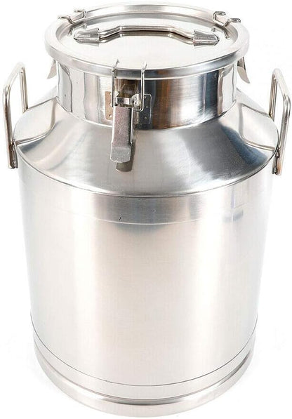Stainless Steel Milk Can, 50L/13.2 Gallon Heavy Duty Airtight Storage Canister Milk Bucket with