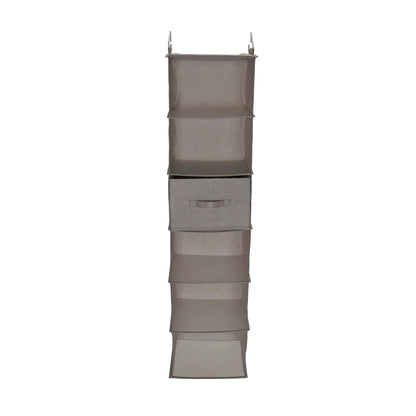 Household Essentials 6 Shelf Hanging Closet Organizer, Hanging Closet Shelf, Fabric Poly Linen and