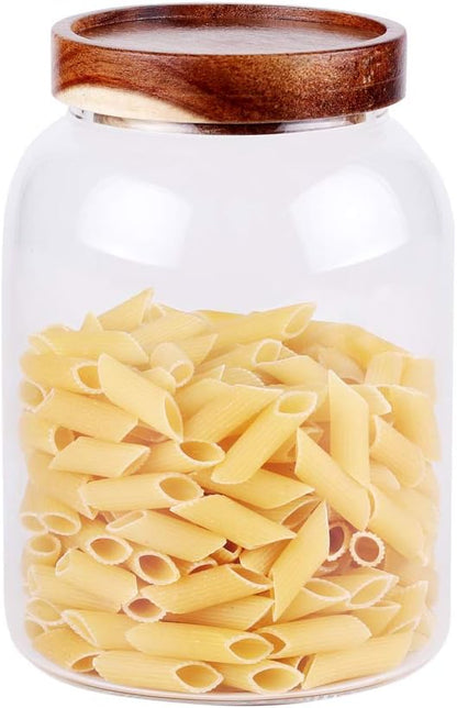 Glass Storage Jar, Food Storage Container/Canisters with Airtight Lid for Serving Tea, Coffee