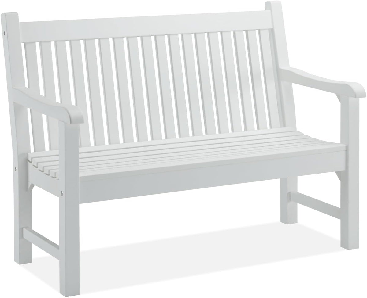 Psilvam 2-Person Poly Lumber Outdoor Bench with 700 Lbs Weight Capacity – Weatherproof Garden