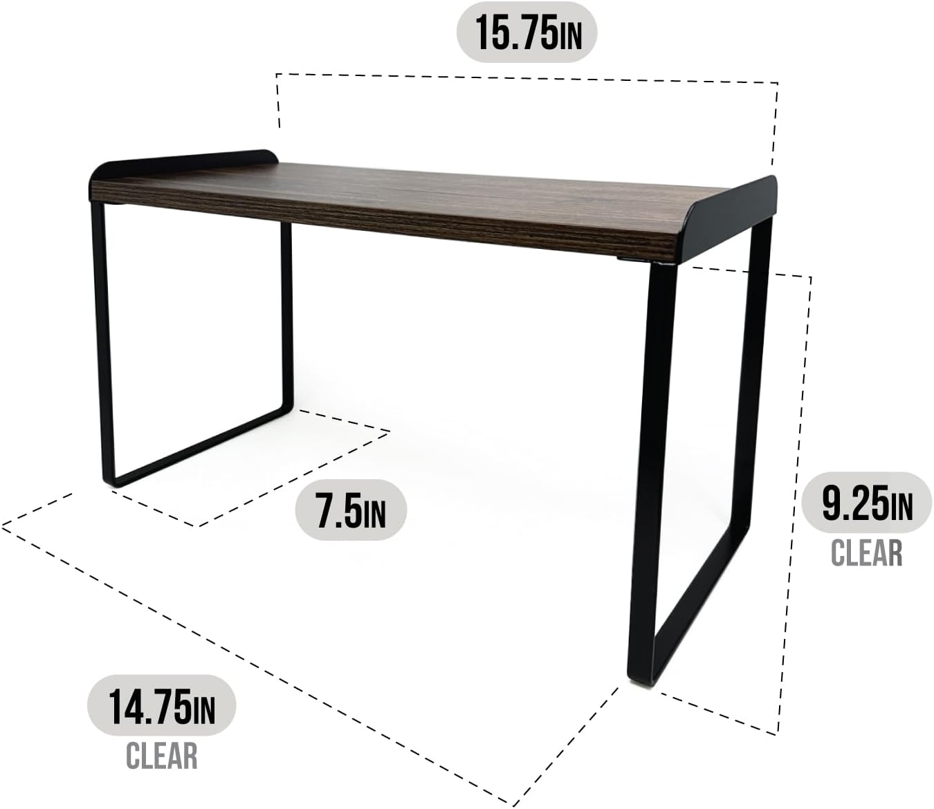 Mitus Shelf Organizer and Storage, Tiered Wood Cabinet Rack for The Kitchen Counter, Bathroom