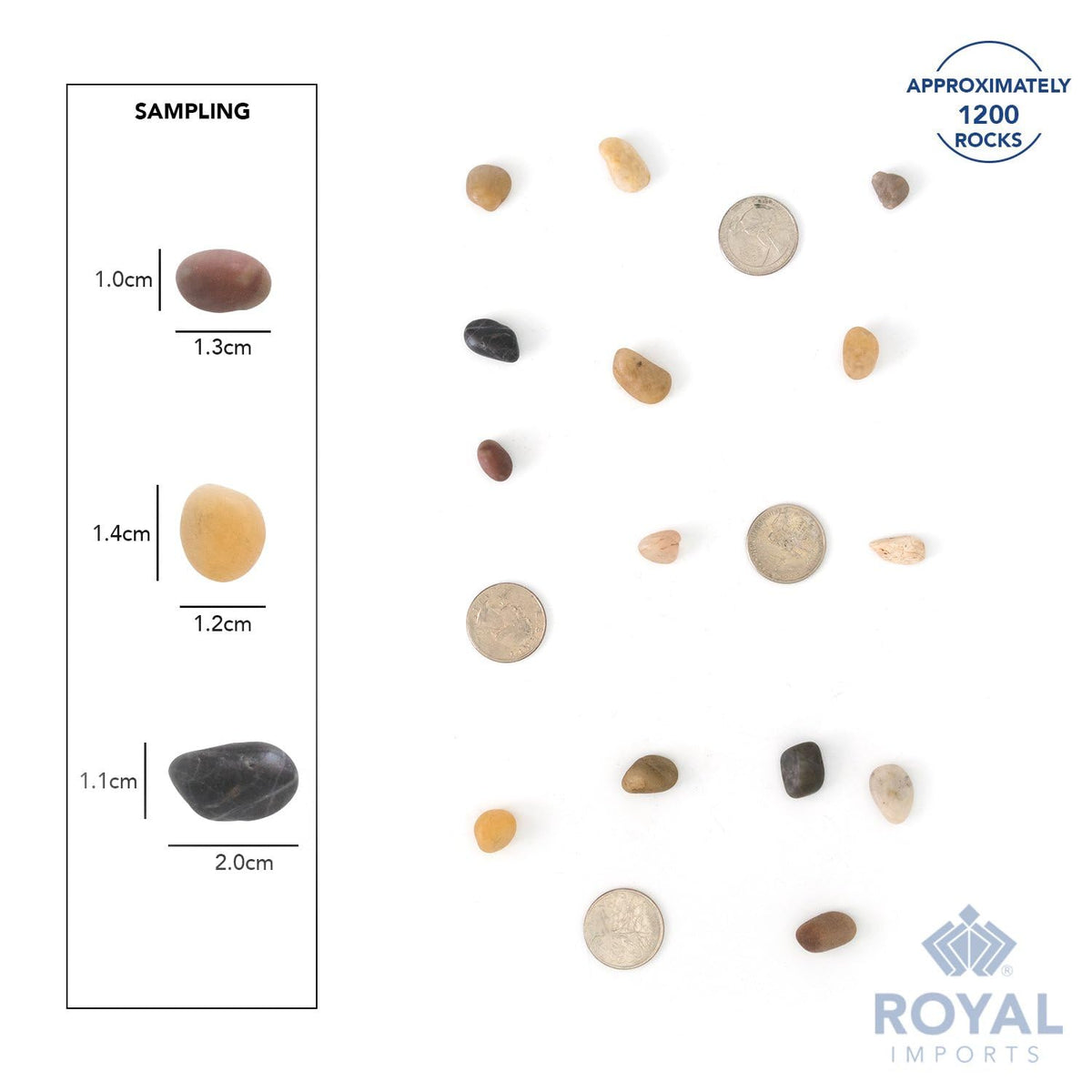 Royal Imports 30LBS River Rocks Decorative Ornamental Pebbles, Garden Landscaping Stones, Gravel
