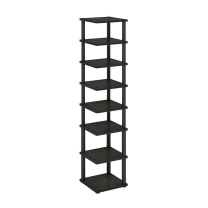 Furinno Turn-N-Tube Vertical Shoe Rack, 8-Tier Narrow Shoe Organizer, Free Standing Shoe Storage