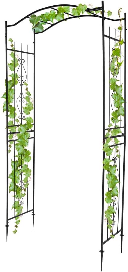 VINGLI Garden Arbor, Arch for Wedding Ceremony Party, Christmas Garden Decor Steel Garden Trellis