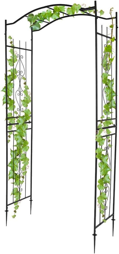 VINGLI Garden Arbor, Arch for Wedding Ceremony Party, Christmas Garden Decor Steel Garden Trellis