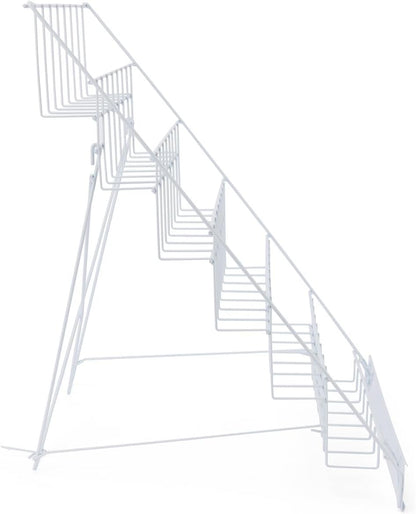 Displays2go Wire Magazine Rack with 6 Open Tiers, Holds Both Magazines and Brochures, Includes Sign