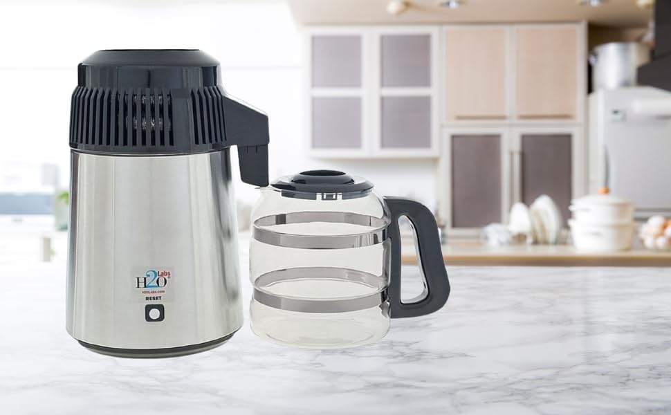 H2o Labs Best-in-Class Countertop Water Distiller - Stainless Steel Home Water Distiller with 1
