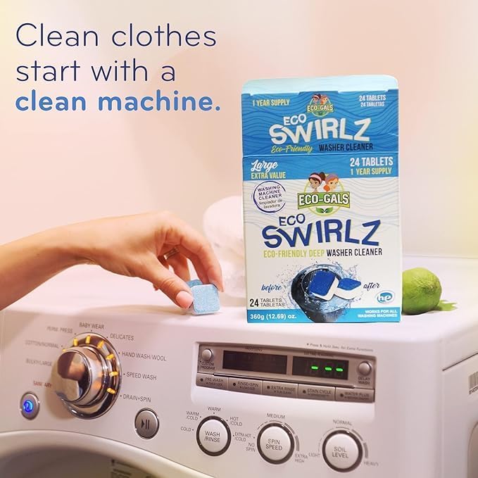 Washing Machine Cleaner and Deodorizing Tablets For Front & Top Load Washers Including H.E. to