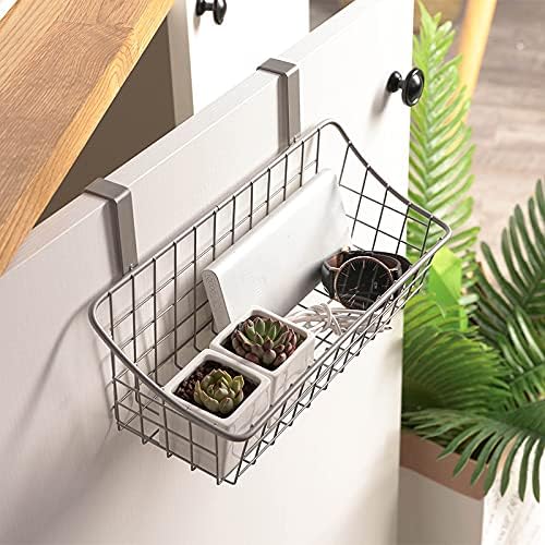 LeleCAT Basket with hook Grid Storage Basket,Hang it behind a door or on a railing,Over the Cabinet
