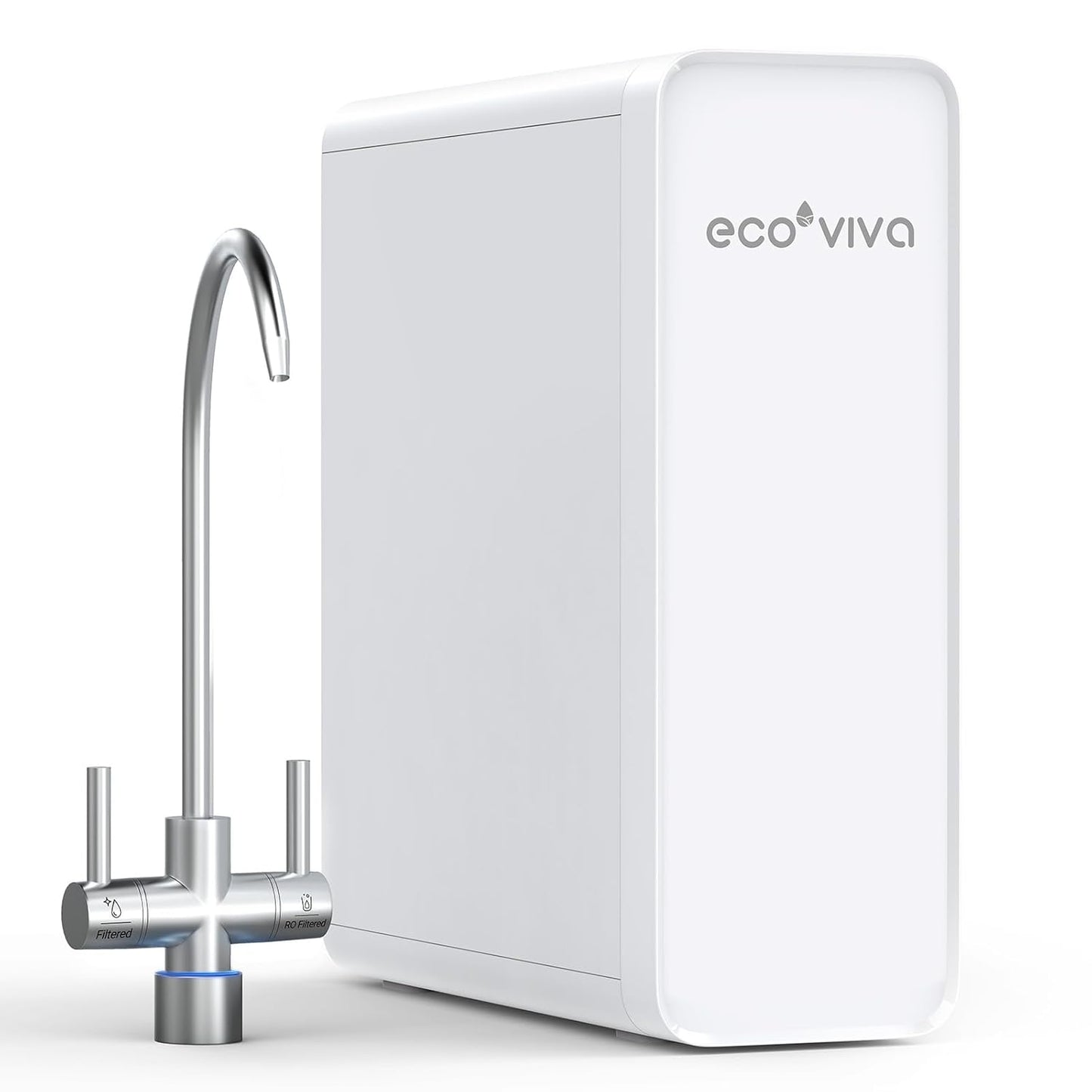 Ecoviva Under Sink Reverse Osmosis System, 8-Stage Water Filtration System, 600 GPD Water Purifier