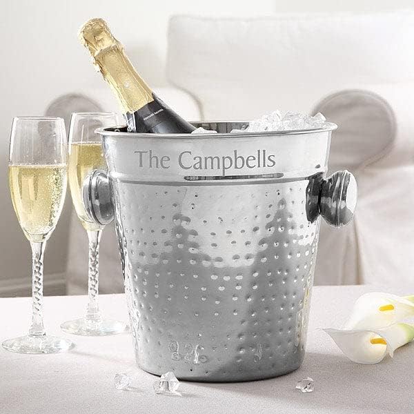 Personalization Universe Hampton Collection Custom Engraved Wine Chiller and Ice Bucket - Stainless