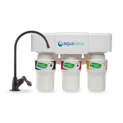 Aquasana Under Sink Water Filter System - Reduces PFAS, Lead, & Chlorine in Drinking Water - Under