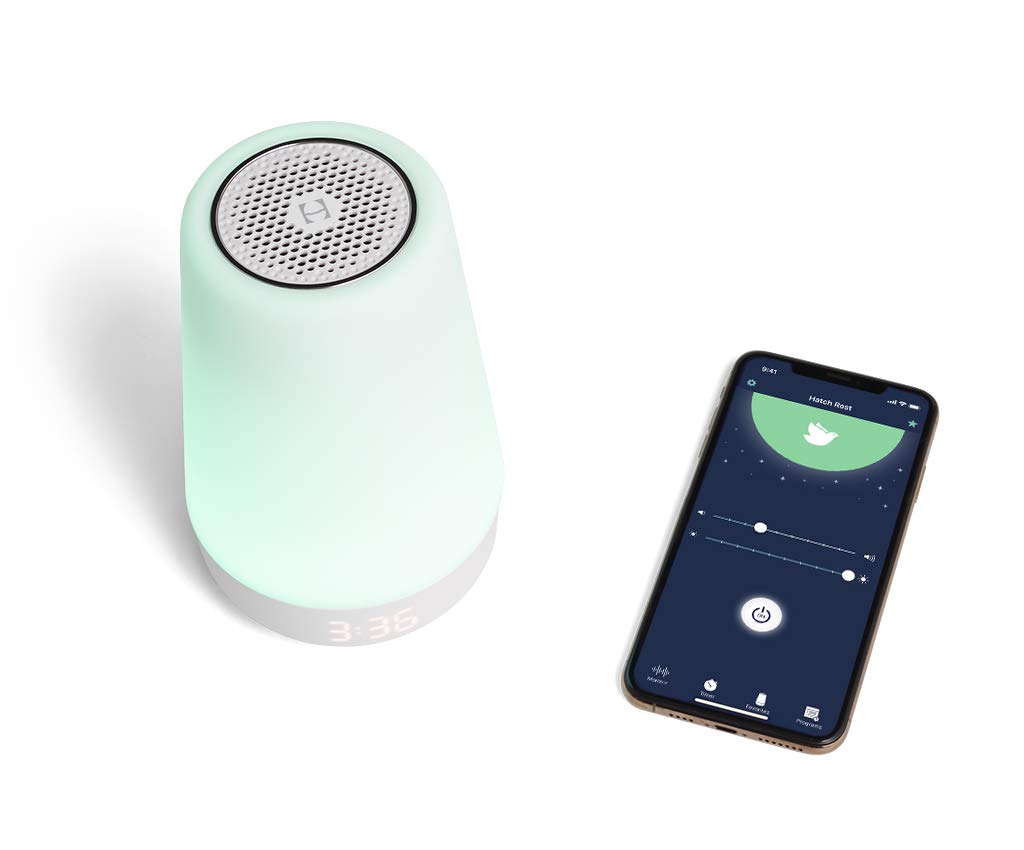 Hatch Rest+ 1st Gen Baby Sound Machine, Night Light, Time-to-Rise Plus Audio Monitor, White Noise
