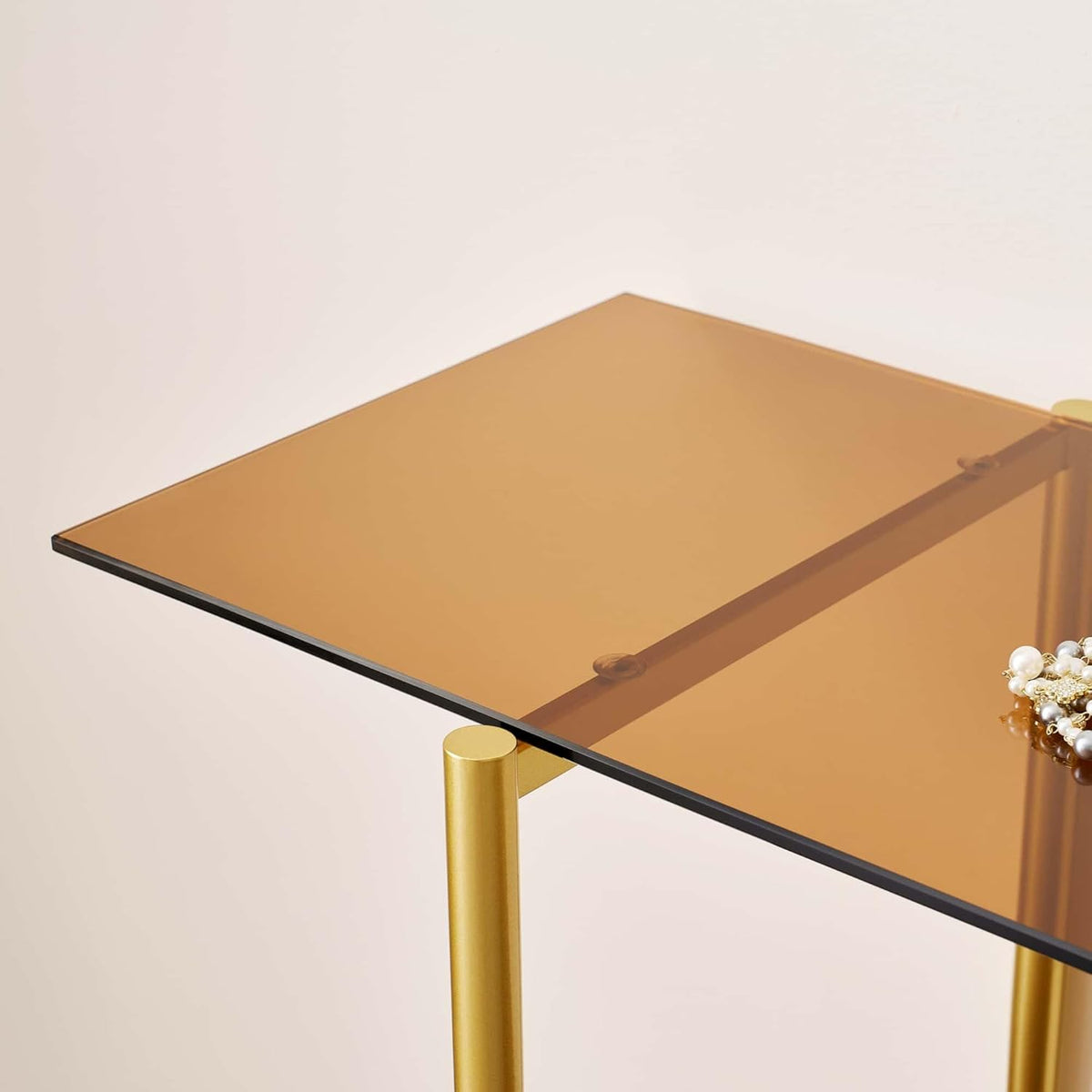 Extra Large Glass Console Table for Living Room, Foyer & Entrance, L47 x W16 x H31, Mid-Century